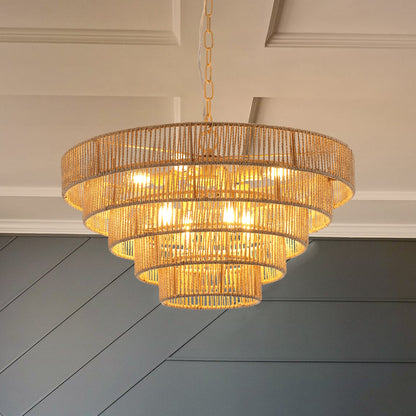 Bohemian style Woven Pendant Light 23.6 Inch Rattan Ligh Large Rattan