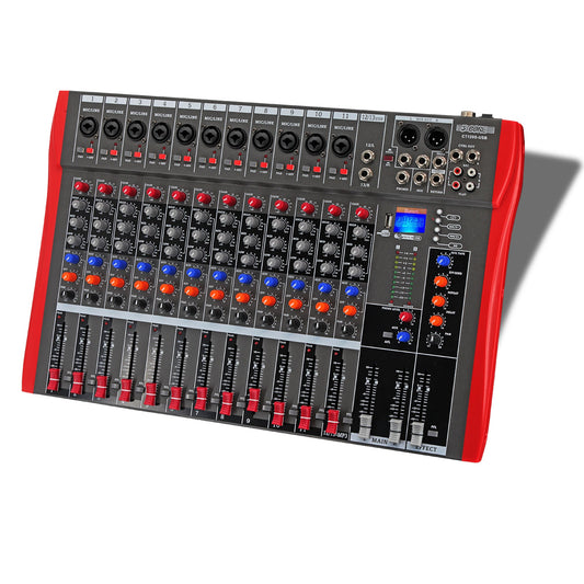 5 Core Audio Mixer 12 Channel DJ Equipment with Bluetooth USB Sound