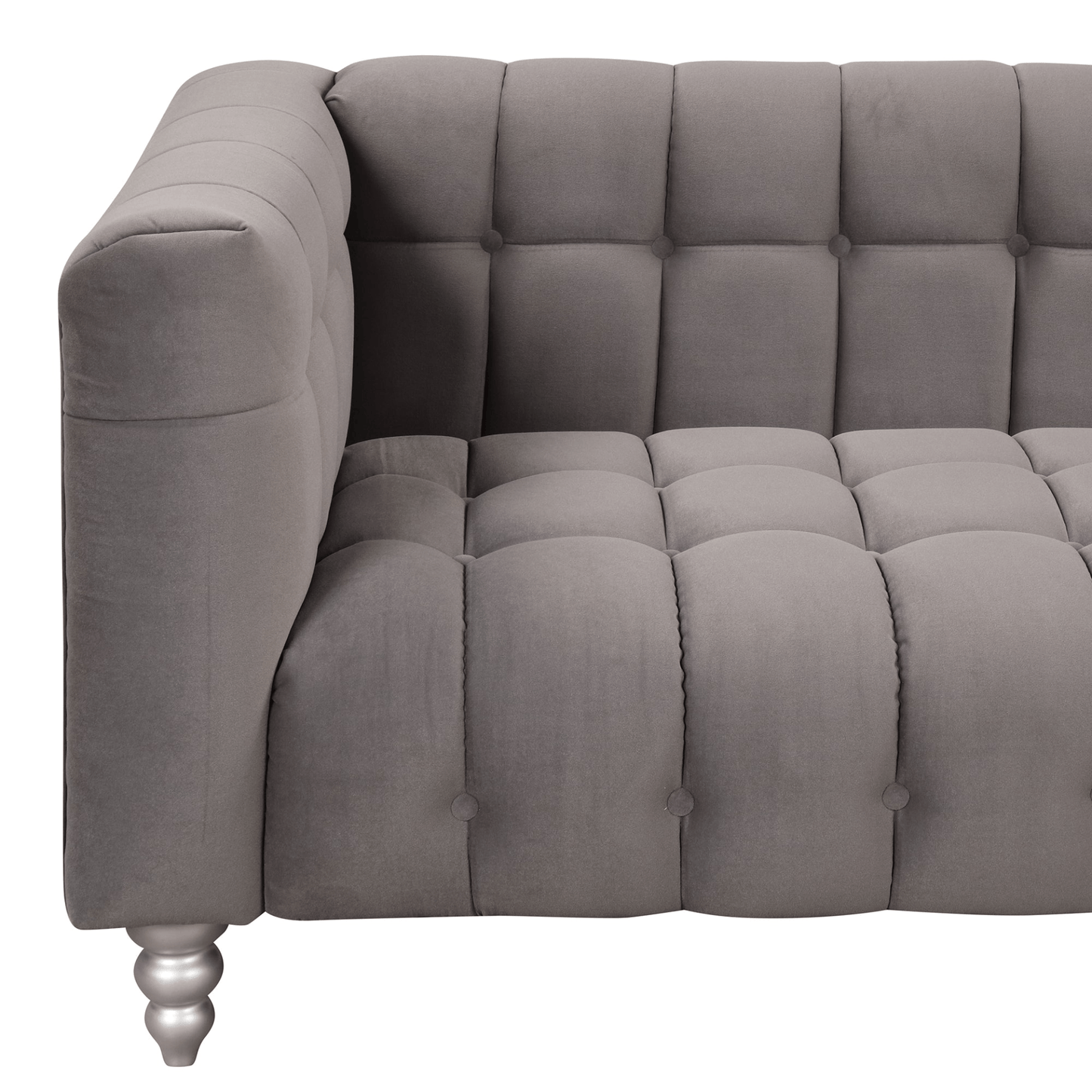 63" Modern Sofa Dutch Fluff Upholstered sofa with solid wood legs,