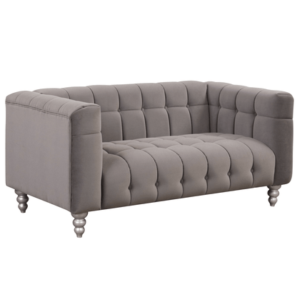 63" Modern Sofa Dutch Fluff Upholstered sofa with solid wood legs,