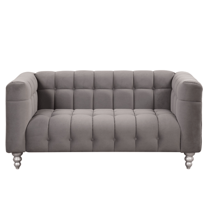 63" Modern Sofa Dutch Fluff Upholstered sofa with solid wood legs,