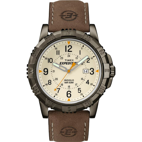 Timex Men's Expedition Rugged Field Watch with Leather Band