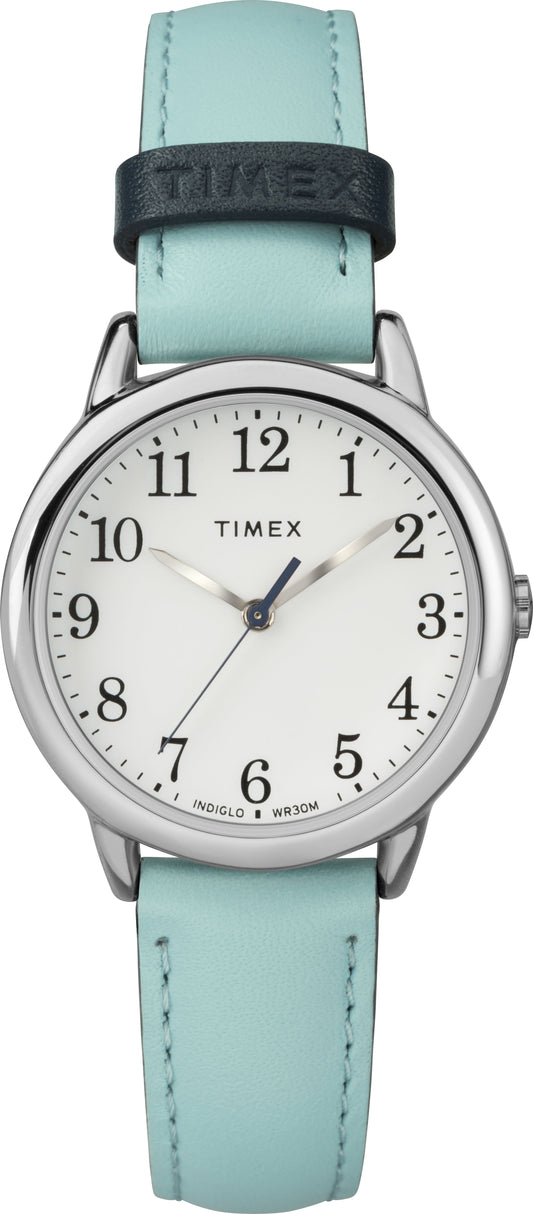 Timex TW2R62900 Women's 30mm Easy Reader Blue Leather Strap Watch