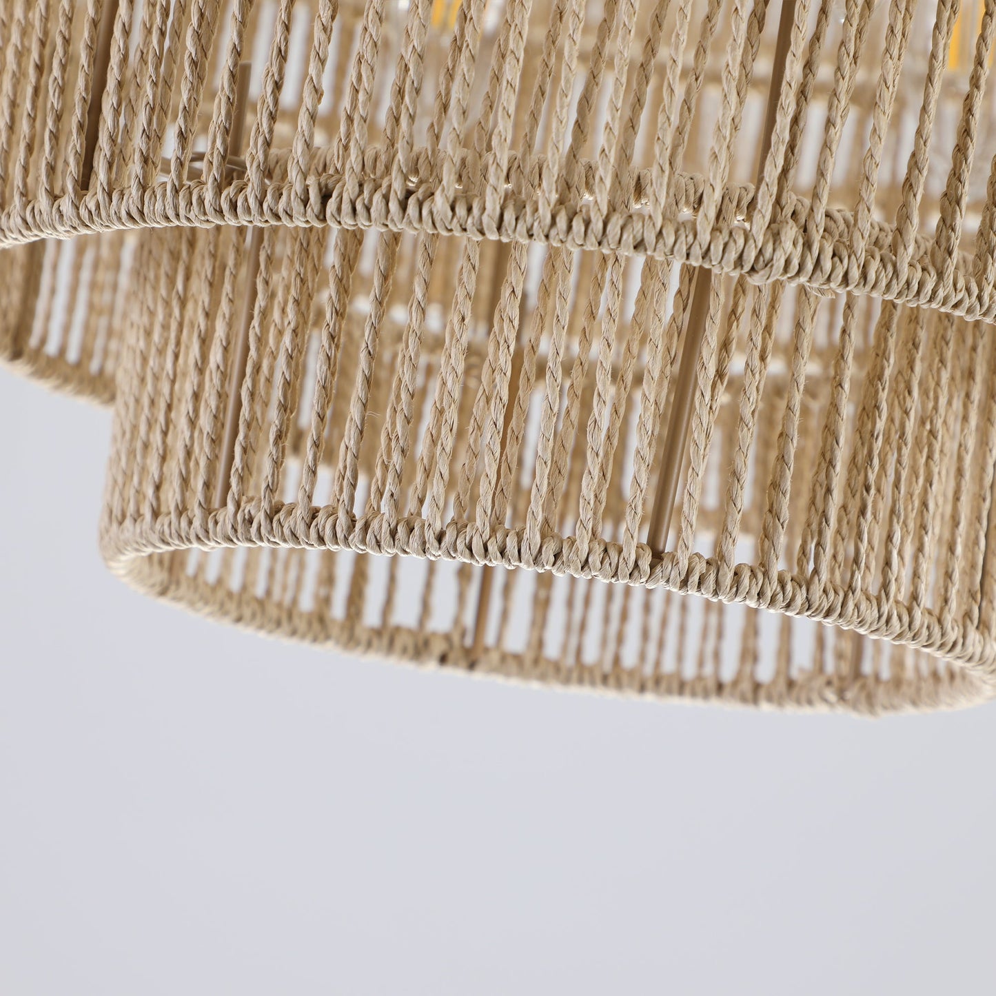 Bohemian style Woven Pendant Light 23.6 Inch Rattan Ligh Large Rattan