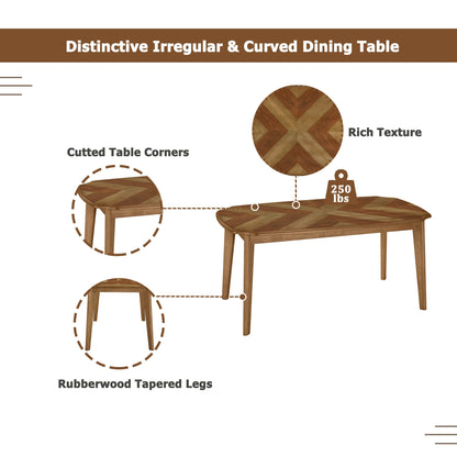 Vintage 7-Piece Dining Table Set with 6 Dining Chairs,Kitchen Table