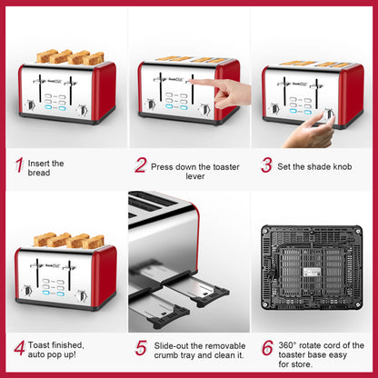 Stainless Steel Toaster Dual Control Panel for Baking Bread